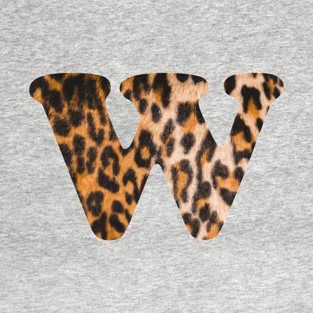 Letter W leopard print by ColorsHappiness